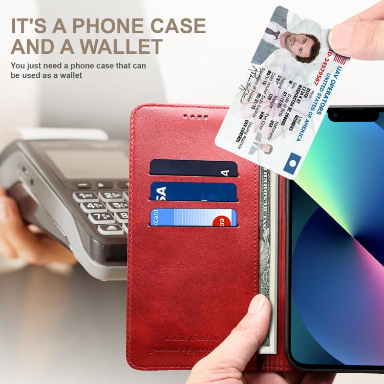 For Samsung Galaxy S25 Ultra 5G Suteni Calf Texture Horizontal Flip Leather Phone Case(Red) - Galaxy S25 Ultra 5G Cases by Suteni | Online Shopping South Africa | PMC TechLife | Buy Now Pay Later Mobicred