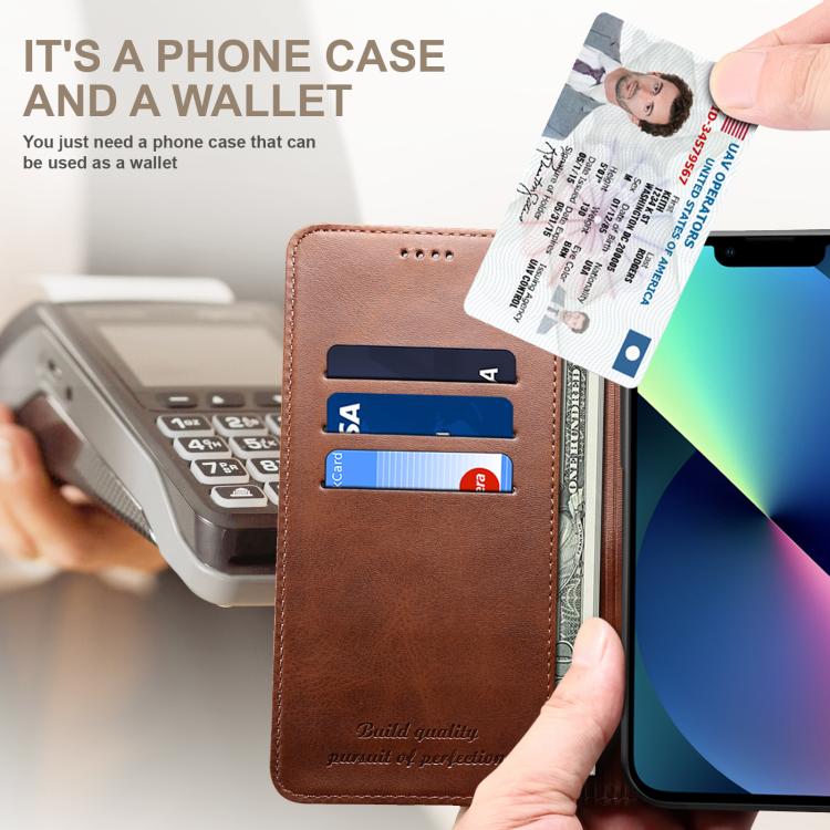For Samsung Galaxy S25 5G Suteni Calf Texture Horizontal Flip Leather Phone Case(Brown) - Galaxy S25 5G Cases by Suteni | Online Shopping South Africa | PMC TechLife | Buy Now Pay Later Mobicred