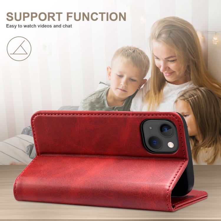 For Samsung Galaxy S25 5G Suteni Calf Texture Horizontal Flip Leather Phone Case(Red) - Galaxy S25 5G Cases by Suteni | Online Shopping South Africa | PMC TechLife | Buy Now Pay Later Mobicred
