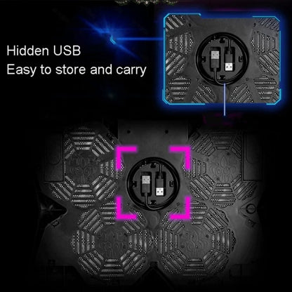 S400 Four Cooling Fans Foldable Adjustable Gaming Laptop Desktop Holder - Cooling Pads by PMC Jewellery | Online Shopping South Africa | PMC Jewellery | Buy Now Pay Later Mobicred