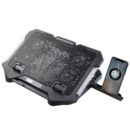 S500 Adjustable Height 5 Quiet Fans RGB Gaming Laptop Cooling Pad with Phone Holder - Cooling Pads by PMC Jewellery | Online Shopping South Africa | PMC Jewellery | Buy Now Pay Later Mobicred