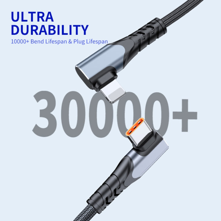 ENKAY Hat-Prince PD 20W Type-C to 8 Pin Dual Elbow Fast Charging Data Cable, Length:2m(Black) - free shipping - PMC Jewellery - Order now!