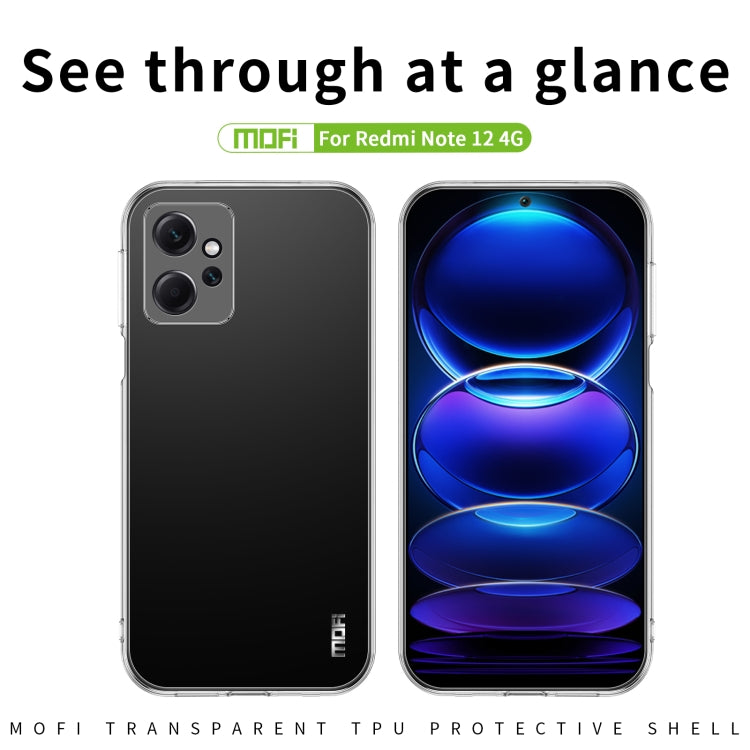 For Xiaomi Redmi Note 12 4G MOFI Ming Series Ultra-thin TPU Phone Case(Transparent) - Note 12 Cases by MOFI | Online Shopping South Africa | PMC Jewellery