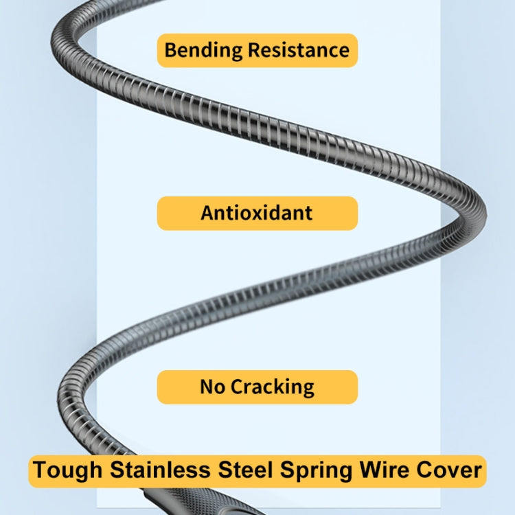 ENKAY ENK-CB132 USB to USB-C / Type-C Carbon Steel Hose Spring 6A Supper Fast Charging Data Cable, Length:2m(Black) - USB-C & Type-C Cable by ENKAY | Online Shopping South Africa | PMC TechLife | Buy Now Pay Later Mobicred