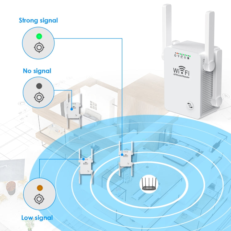 U8 300Mbps Wireless WiFi Repeater Extender Router Wi-Fi Signal Amplifier WiFi Booster(US Plug) - Broadband Amplifiers by PMC Jewellery | Online Shopping South Africa | PMC Jewellery