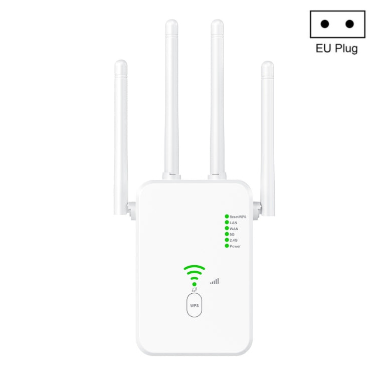 U10 1200Mbps Signal Booster WiFi Extender WiFi Antenna Dual Band 5G Wireless Signal Repeater(EU Plug) - Broadband Amplifiers by PMC Jewellery | Online Shopping South Africa | PMC Jewellery | Buy Now Pay Later Mobicred