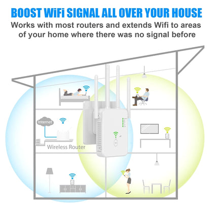 U10 1200Mbps Signal Booster WiFi Extender WiFi Antenna Dual Band 5G Wireless Signal Repeater(US Plug) - Broadband Amplifiers by PMC Jewellery | Online Shopping South Africa | PMC Jewellery | Buy Now Pay Later Mobicred