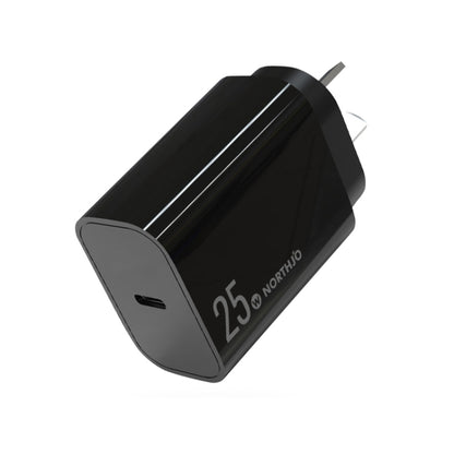 NORTHJO NOPD2501 PD 25W USB-C / Type-C Single Port Fast Charger, Plug Type:AU Plug(Black) - USB Charger by NORTHJO | Online Shopping South Africa | PMC Jewellery | Buy Now Pay Later Mobicred