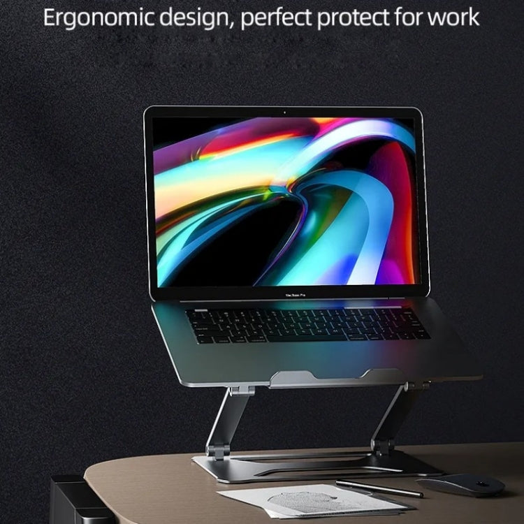 Boneruy P18 Ergonomic Desk Aluminum Holder for 14-17.3 Inch Laptops(Silver) - Laptop Stand by PMC Jewellery | Online Shopping South Africa | PMC Jewellery | Buy Now Pay Later Mobicred