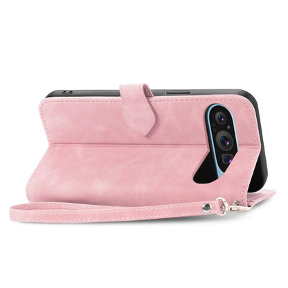 For Google Pixel 9 Pro Embossed Flower Zipper Leather Phone Case(Pink) - Google Cases by PMC Jewellery | Online Shopping South Africa | PMC Jewellery | Buy Now Pay Later Mobicred