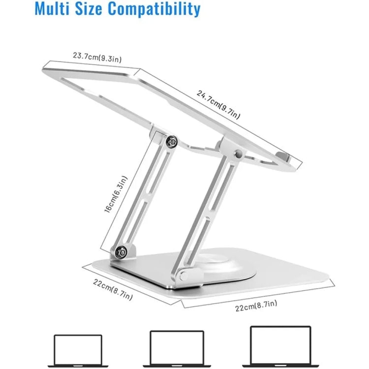 D147 Foldable 360 Degree Rotating Laptop Lifting Bracket Aluminum Alloy Notebook Desktop Stand(Black) - Laptop Stand by PMC Jewellery | Online Shopping South Africa | PMC Jewellery | Buy Now Pay Later Mobicred