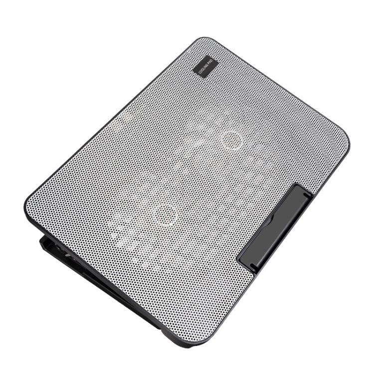 N99 USB Dual Fan Hollow Carved Design Heat Dissipation Laptop Cooling Pad(Gray) - free shipping - PMC Jewellery - Order now!