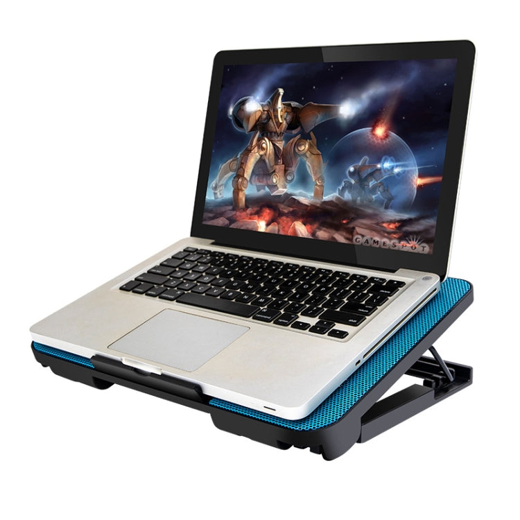 N99 USB Dual Fan Hollow Carved Design Heat Dissipation Laptop Cooling Pad(Blue) - Cooling Pads by PMC Jewellery | Online Shopping South Africa | PMC Jewellery | Buy Now Pay Later Mobicred