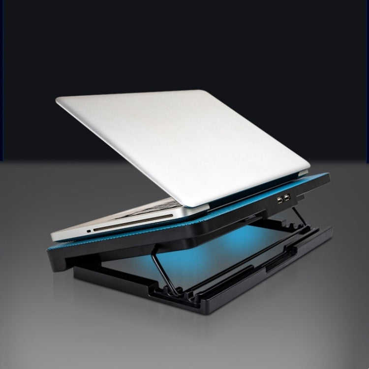 N99 USB Dual Fan Hollow Carved Design Heat Dissipation Laptop Cooling Pad(Gray) - free shipping - PMC Jewellery - Order now!