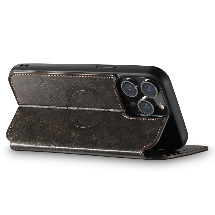 For iPhone 13 Suteni J05 Leather Magnetic Magsafe Phone Case(Black) - iPhone 13 Cases by Suteni | Online Shopping South Africa | PMC Jewellery | Buy Now Pay Later Mobicred