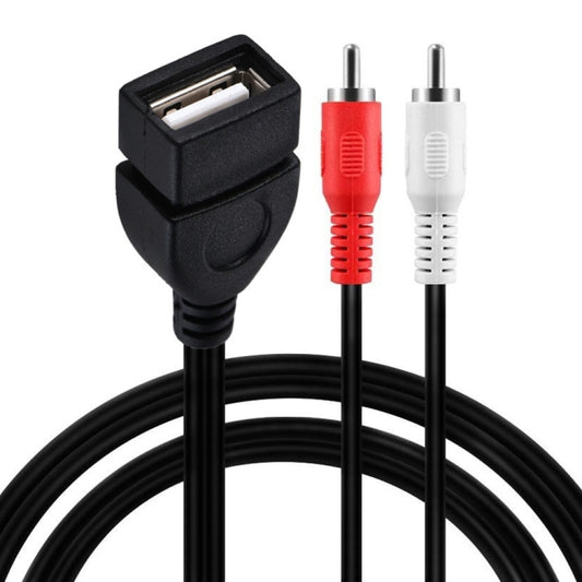 JUNSUNMAY USB 2.0 Female to 2 x RCA Male Video Audio Splitter Adapter Cable, Length:0.2m - Splitter Adapter by JUNSUNMAY | Online Shopping South Africa | PMC Jewellery