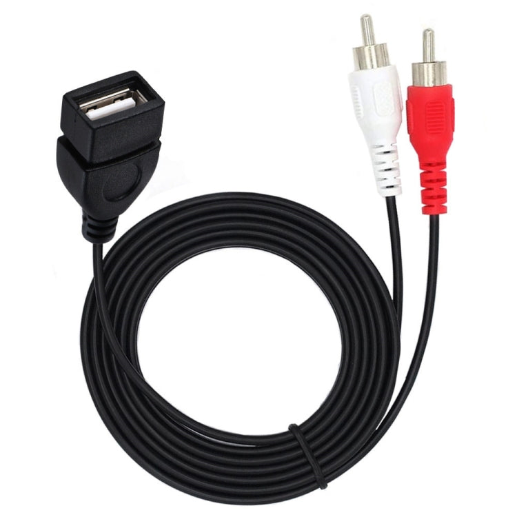 JUNSUNMAY USB 2.0 Female to 2 x RCA Male Video Audio Splitter Adapter Cable, Length:0.2m - Splitter Adapter by JUNSUNMAY | Online Shopping South Africa | PMC TechLife