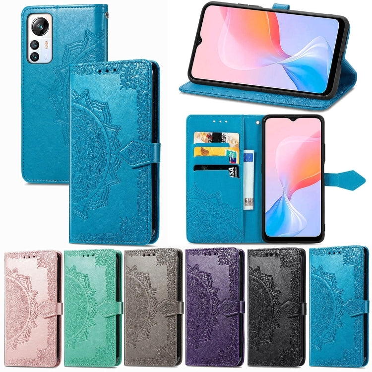 For Blackview A85 Mandala Flower Embossed Leather Phone Case(Purple) - More Brand by PMC TechLife | Online Shopping South Africa | PMC TechLife | Buy Now Pay Later Mobicred