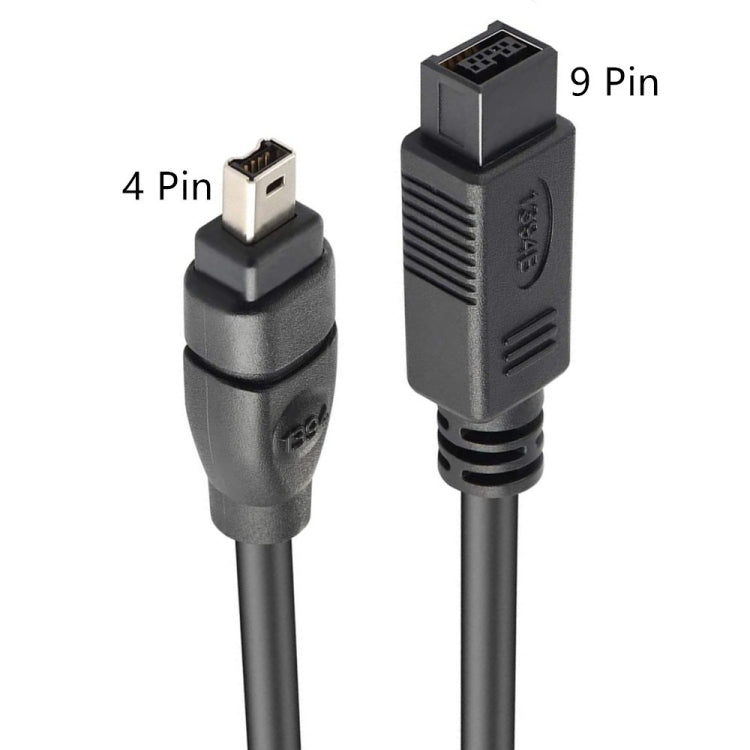 JUNSUNMAY FireWire High Speed Premium DV 800 9 Pin Male To FireWire 400 4 Pin Male IEEE 1394 Cable, Length:3m - free shipping - PMC Jewellery - Order now!