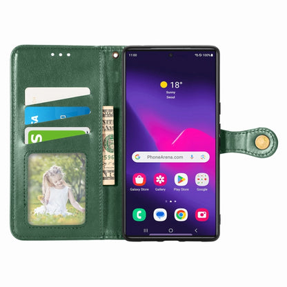 For Samsung Galaxy S25 Ultra 5G Retro Solid Color Buckle Leather Phone Case(Green) - Galaxy S25 Ultra 5G Cases by PMC Jewellery | Online Shopping South Africa | PMC Jewellery | Buy Now Pay Later Mobicred