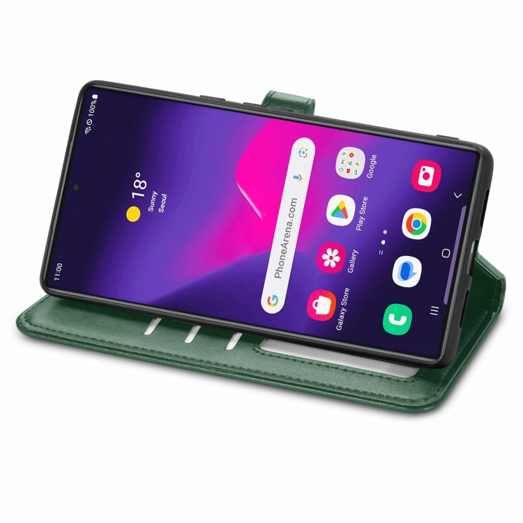 For Samsung Galaxy S25 Ultra 5G Retro Solid Color Buckle Leather Phone Case(Green) - Galaxy S25 Ultra 5G Cases by PMC Jewellery | Online Shopping South Africa | PMC Jewellery | Buy Now Pay Later Mobicred