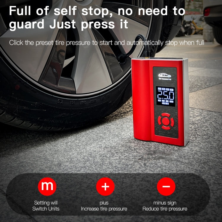 Ai8 Portable Multifunctional LCD Screen Emergency Power Supply 12V Car Start Air Pump(Red) - Inflatable Pump by PMC Jewellery | Online Shopping South Africa | PMC Jewellery