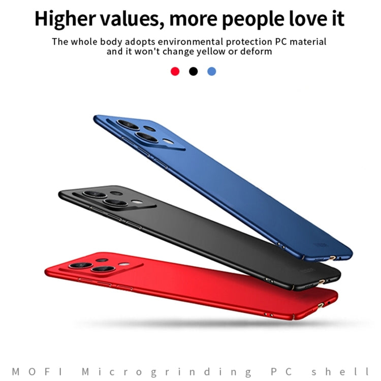 For Xiaomi?Redmi Note 13 5G MOFI Micro-Frosted PC Ultra-thin Hard Phone Case(Blue) - Note 13 Cases by MOFI | Online Shopping South Africa | PMC Jewellery