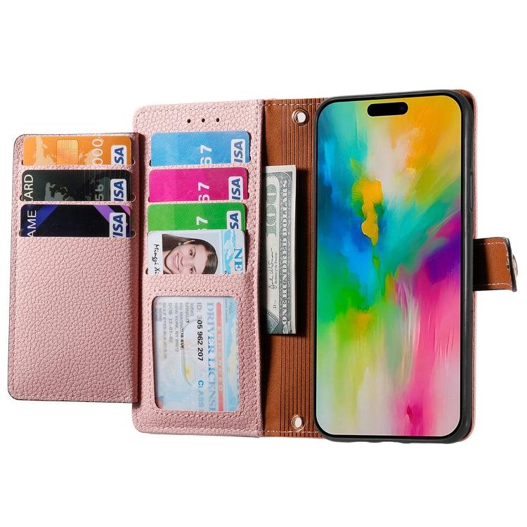 For iPhone 16 Pro Love Zipper Lanyard Leather Phone Case(Pink) - iPhone 16 Pro Cases by PMC Jewellery | Online Shopping South Africa | PMC Jewellery | Buy Now Pay Later Mobicred