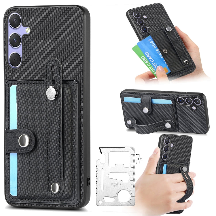 For Samsung Galaxy S25+ 5G Wristband Kickstand Wallet Back Phone Case with Tool Knife(Black) - Galaxy S25+ 5G Cases by PMC Jewellery | Online Shopping South Africa | PMC Jewellery | Buy Now Pay Later Mobicred