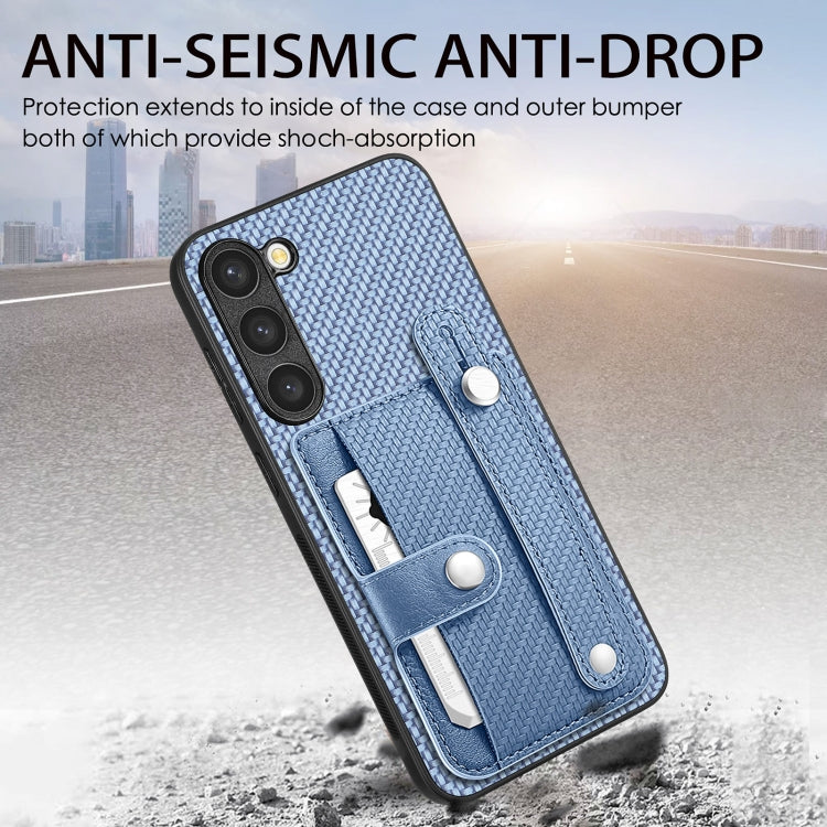 For Samsung Galaxy S25+ 5G Wristband Kickstand Wallet Back Phone Case with Tool Knife(Blue) - Galaxy S25+ 5G Cases by PMC TechLife | Online Shopping South Africa | PMC TechLife | Buy Now Pay Later Mobicred