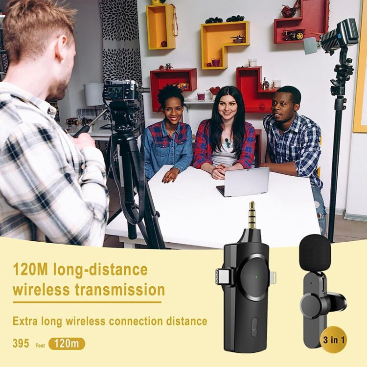 One by Two 3 in 1 Lavalier Noise Reduction Wireless Microphone for iPhone / iPad / Android / Camera - Microphone by PMC Jewellery | Online Shopping South Africa | PMC Jewellery | Buy Now Pay Later Mobicred