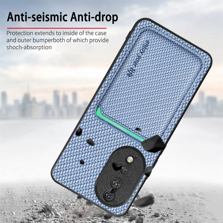 For Honor 80 Pro Carbon Fiber Leather Card Magsafe Phone Case(Blue) - free shipping - PMC TechLife - Order now!