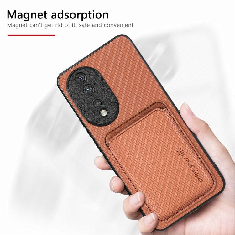 For Honor 80 Pro Carbon Fiber Leather Card Magsafe Phone Case(Brown) - free shipping - PMC TechLife - Order now!