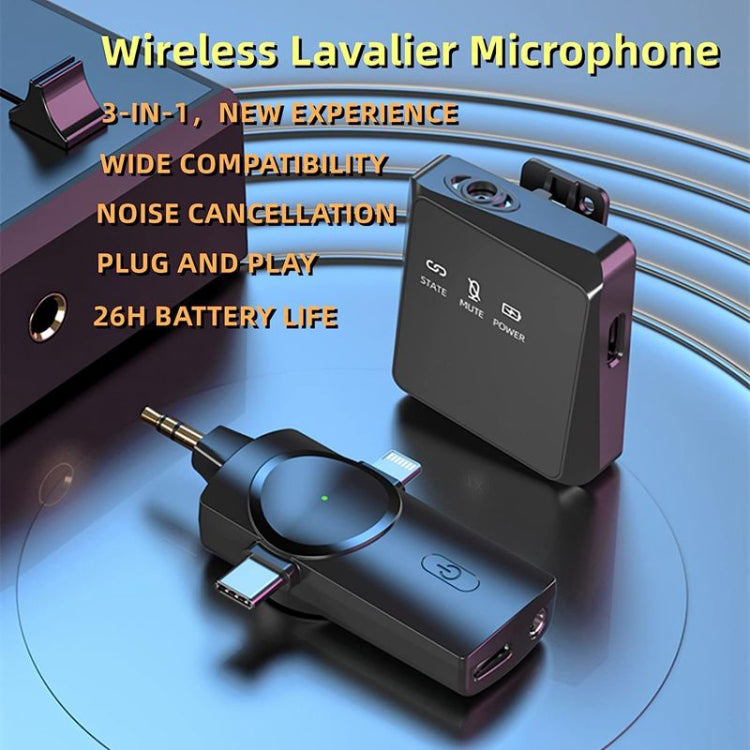 One by One 3 in 1 Mini Wireless Lavalier Microphone for iPhone / iPad / Android / PC Camera - Microphone by PMC Jewellery | Online Shopping South Africa | PMC Jewellery | Buy Now Pay Later Mobicred