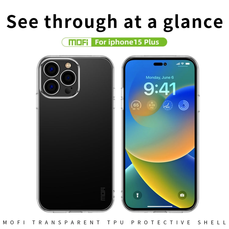 For iPhone 15 Plus MOFI Ming Series Ultra-thin TPU Phone Case(Transparent) - free shipping - PMC TechLife - Order now!