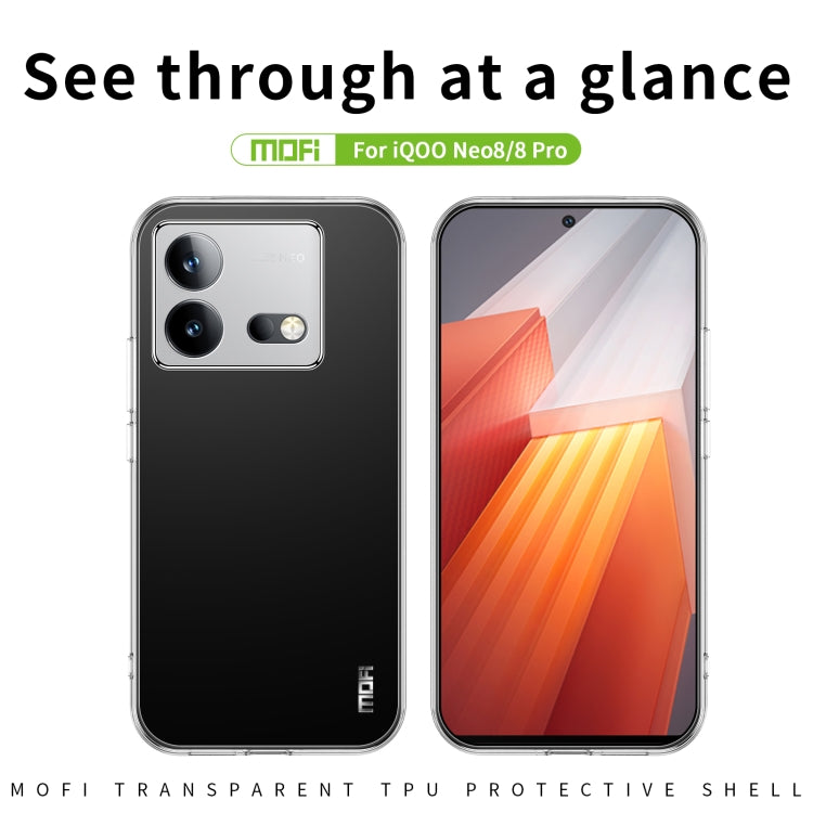 For vivo iQOO Neo8 / Neo8 Pro MOFI Ming Series Ultra-thin TPU Phone Case(Transparent) - vivo Cases by MOFI | Online Shopping South Africa | PMC Jewellery