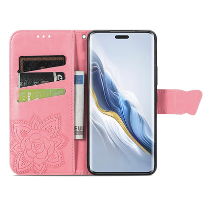 For Honor Magic6 Pro Butterfly Love Flower Embossed Leather Phone Case(Pink) - Honor Cases by PMC Jewellery | Online Shopping South Africa | PMC Jewellery | Buy Now Pay Later Mobicred