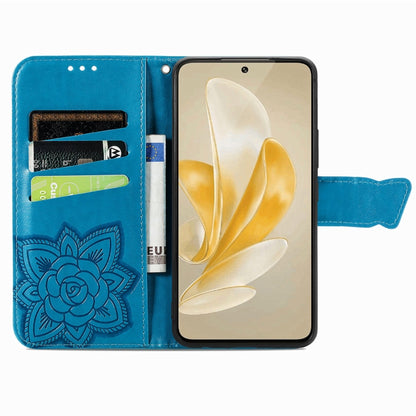 For vivo X100 Butterfly Love Flower Embossed Leather Phone Case(Blue) - X100 Cases by imak | Online Shopping South Africa | PMC Jewellery | Buy Now Pay Later Mobicred