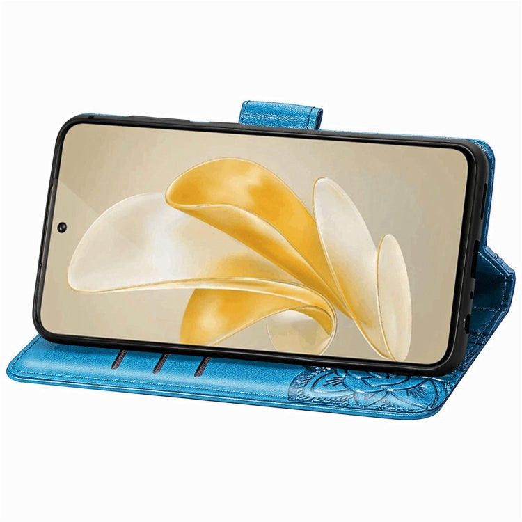 For vivo X100 Butterfly Love Flower Embossed Leather Phone Case(Blue) - X100 Cases by imak | Online Shopping South Africa | PMC Jewellery | Buy Now Pay Later Mobicred