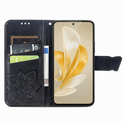 For vivo X100 Butterfly Love Flower Embossed Leather Phone Case(Black) - X100 Cases by imak | Online Shopping South Africa | PMC Jewellery | Buy Now Pay Later Mobicred