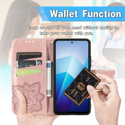 For vivo X100 Butterfly Love Flower Embossed Leather Phone Case(Rose Gold) - X100 Cases by imak | Online Shopping South Africa | PMC Jewellery | Buy Now Pay Later Mobicred