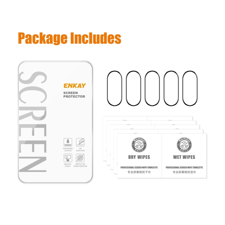 For Xiaomi Smart Band 9 5pcs ENKAY ENKAY 3D Full Coverage Soft PC Edge PMMA HD Screen Film - free shipping - PMC TechLife - Order now!