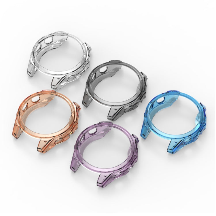 For Garmin Fenix 8 AMOLED / MIP 47mm ENKAY Hat-Prince Transparent TPU Frame Drop Protection Case(Blue) - free shipping - PMc TechLife - Order now!