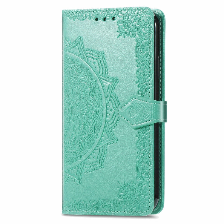 For Motorola Moto G Play 2024 Mandala Flower Embossed Leather Phone Case(Green) - Motorola Cases by PMC Jewellery | Online Shopping South Africa | PMC Jewellery | Buy Now Pay Later Mobicred