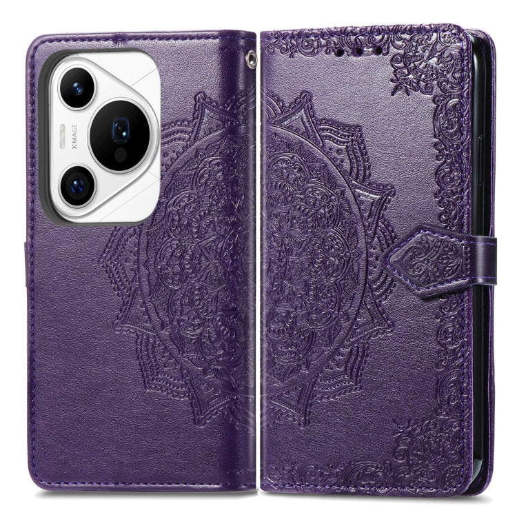 For Huawei Pura 70 Ultra Mandala Flower Embossed Leather Phone Case(Purple) - free shipping - PMC Jewellery - Order now!