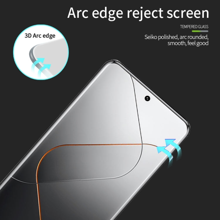 For Xiaomi 14 Pro MOFI 9H 3D Hot Bending Tempered Glass Film(Black) - free shipping - PMC TechLife - Order now!