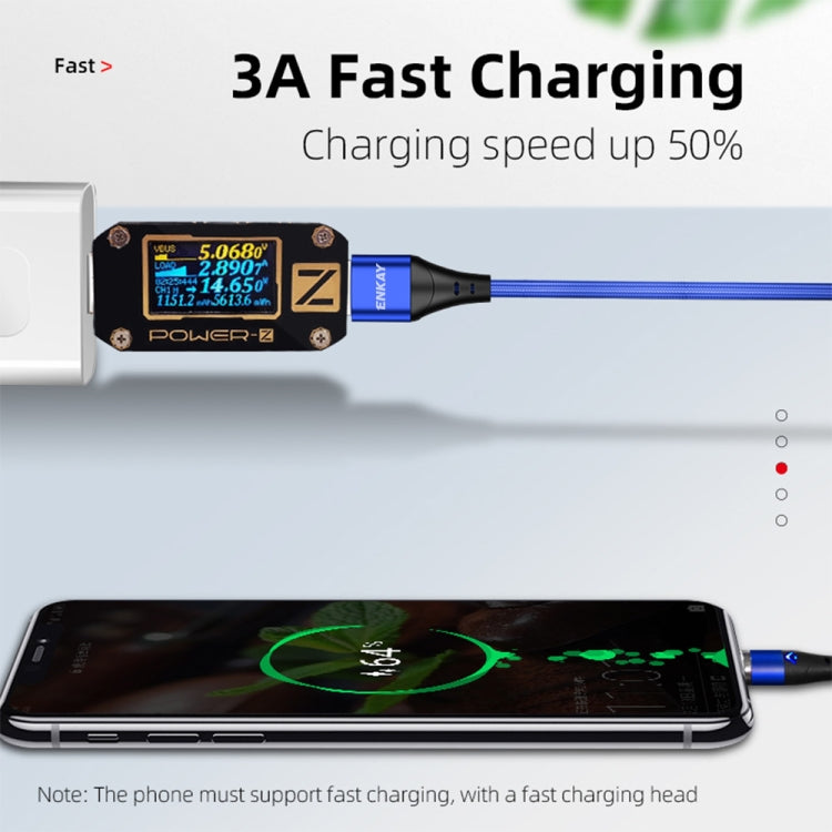 ENKAY 2 in 1 3A USB to 8 Pin + Type-C Magnetic Fast Charging Data Cable, Length:1m(Silver) - Charging Cable & Head by ENKAY | Online Shopping South Africa | PMC Jewellery | Buy Now Pay Later Mobicred