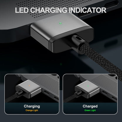 ENKAY 140W USB-C / Type-C to MagSafe 3 Nylon Braided Magnetic Charging Cable with LED Indicator for MacBook 6.6FT(Grey) - Cable & Adapter by ENKAY | Online Shopping South Africa | PMC Jewellery | Buy Now Pay Later Mobicred