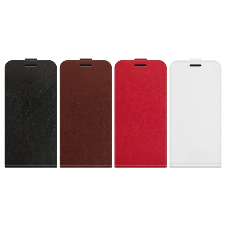 For iPhone 16e R64 Texture Single Vertical Flip Leather Phone Case(Black) - iPhone 16e Cases by PMC TechLife | Online Shopping South Africa | PMC TechLife | Buy Now Pay Later Mobicred