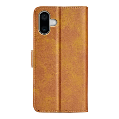 For iPhone 16 Dual-side Magnetic Buckle Horizontal Flip Leather Phone Case(Yellow) - iPhone 16 Cases by PMC Jewellery | Online Shopping South Africa | PMC Jewellery | Buy Now Pay Later Mobicred